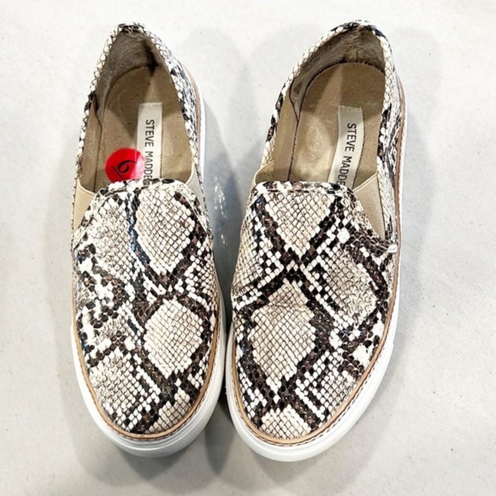 Steve Madden Women's Jalia Reptile Snakeprint Sip On Sneakers Loafers Size 6 - Picture 1 of 10